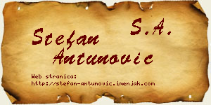Stefan Antunović vizit kartica